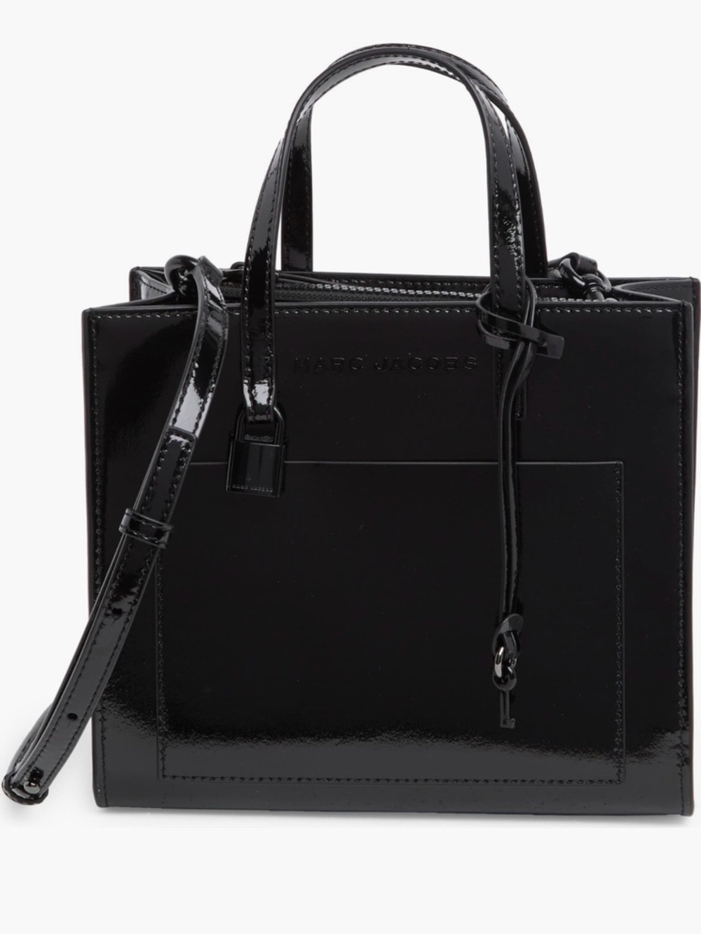 Marc Jacobs Mini Grind Tote Bag Leather Crossbody Satchel Black NWT - Picture 2 of 5
